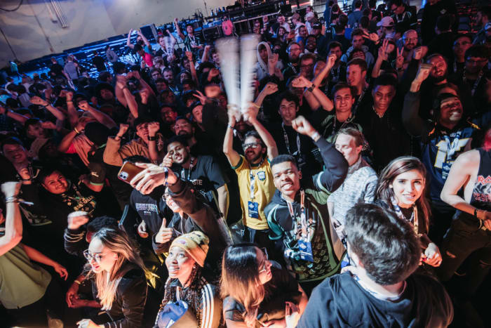 Crowd cheering at 2022 Brawlhalla World Championship